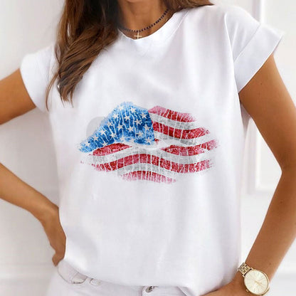 Style C£ºHappy Independence Day Women White T-Shirt