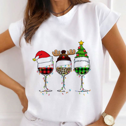 2021 Fashion Christmas White Shirt For Ladies G