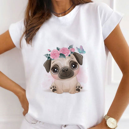I Love Puppy Women White T-Shirt H