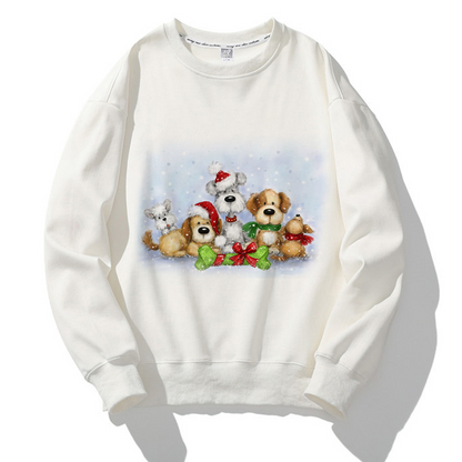 Lovely Christmas O-Neck White Sweater E