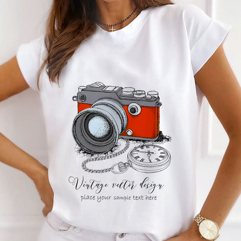 Style K£º Travel Together Women White T-Shirt