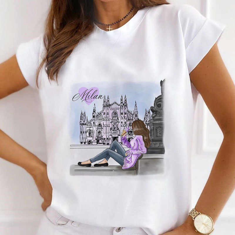Style R : Love The City Women White T-Shirt