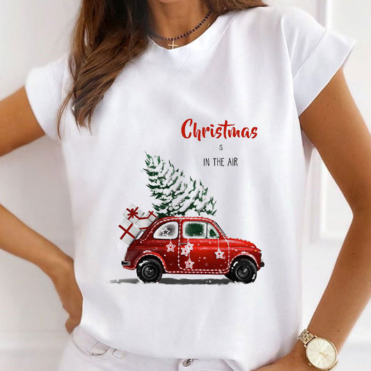 Hello Christmas Women White T-Shirt G