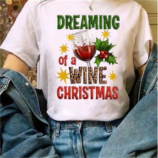 Merry Christmas Women White T-Shirt D