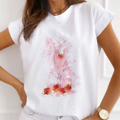 Style Q£º Celebrate With Champagne Women White T-Shirt