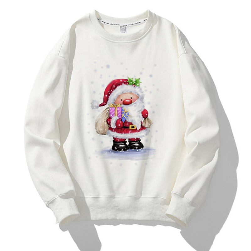 Merry Christmas O-Neck White Sweater L