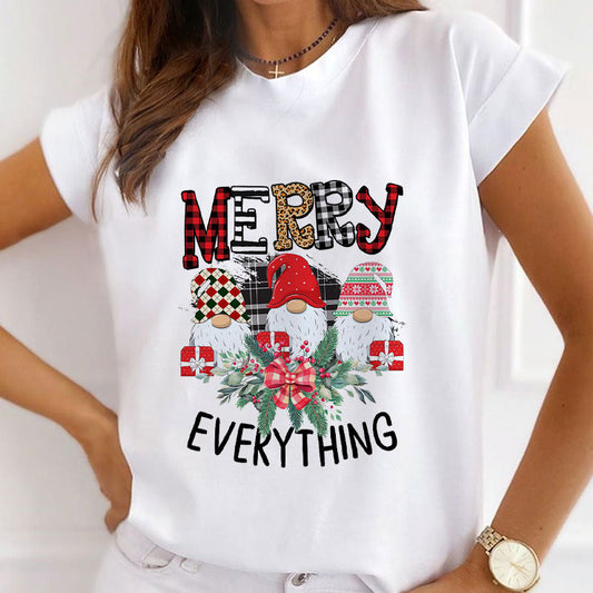 HAPPY 2021 Christmas Ladies White T-Shirt N