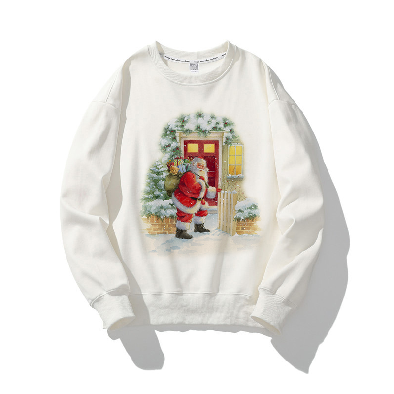 Hello Christmas O-Neck White Sweater C