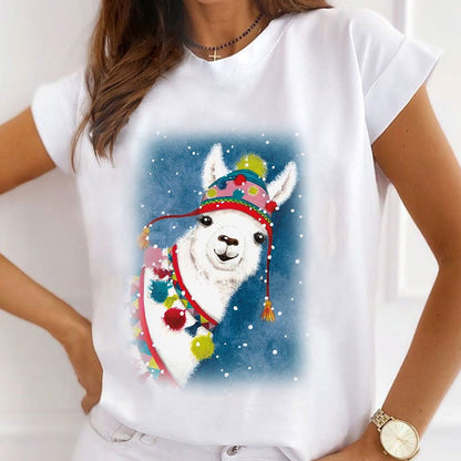 Merry Christmas Women White T-Shirt U