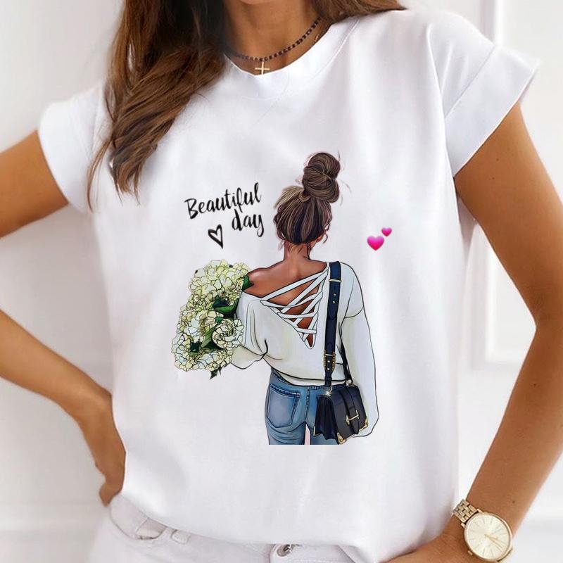 Beautiful Backview Women White T-shirt