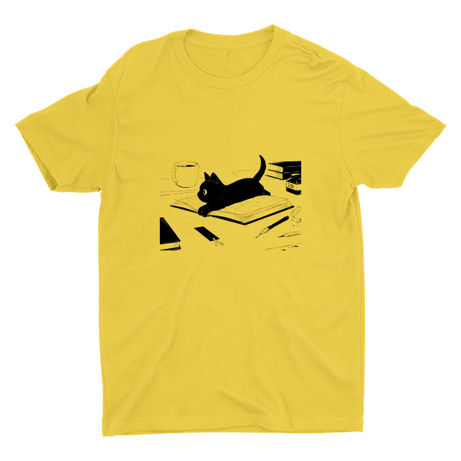 A Reading Cat Cotton Tee