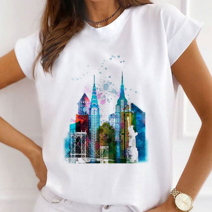 Style J : Love The City Women White T-Shirt