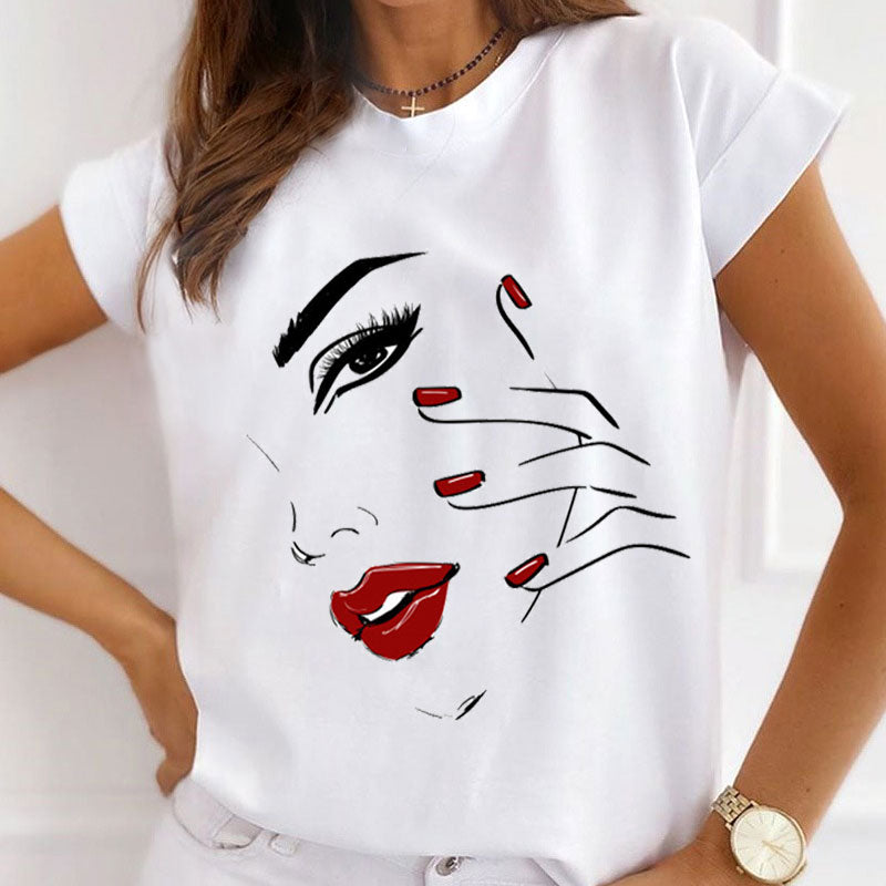 Makeup Makes You Delicate Female White T-shirt L