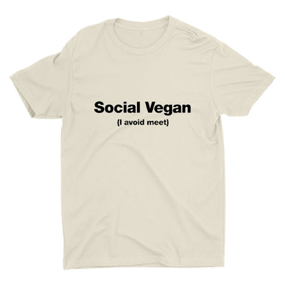I avoid"meet" printed T-shirt