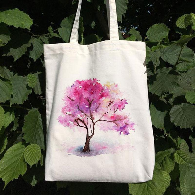 CHERRY TREE CANVAS BAG