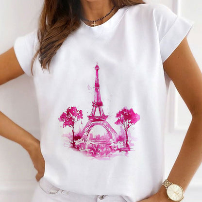 Style Z :  Fashion Paradise Paris Female White  T-Shirt