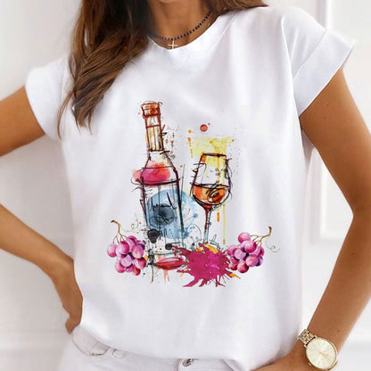 Style M£º Celebrate With Champagne Women White T-Shirt