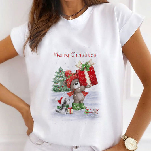 HAPPY NEW YEAR Christmas White T-Shirt H