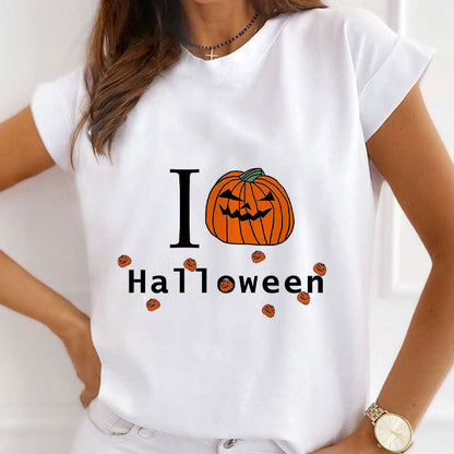 Happy Halloween Women White T-Shirt R