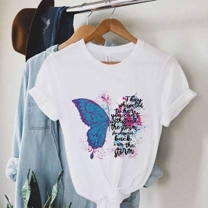Beautiful Butterfly White Tee D