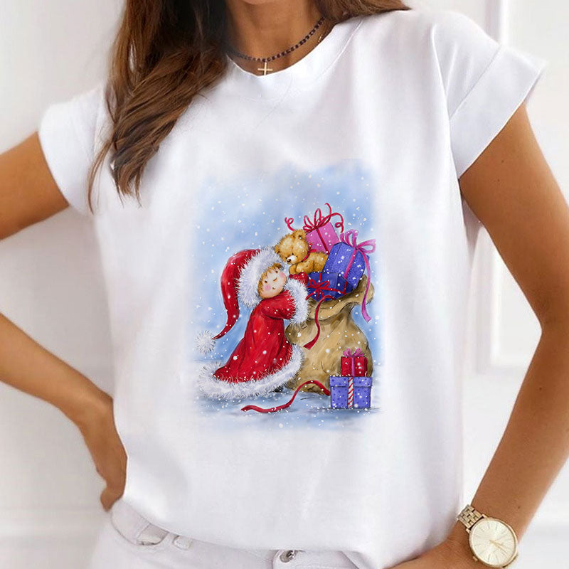 HAPPY 2021 Christmas Ladies White T-Shirt O