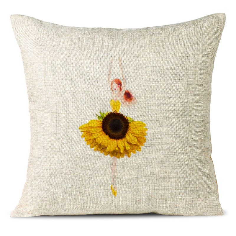 Beautiful Flowers Linen Pillowcase