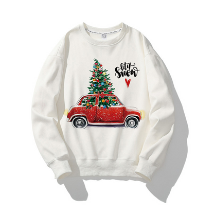 Happy Christmas O-Neck White Sweater B
