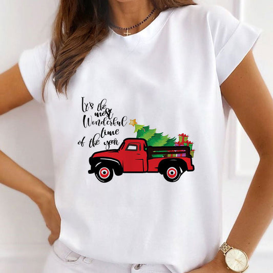 2021 Fashion Christmas White Shirt For Ladies Q