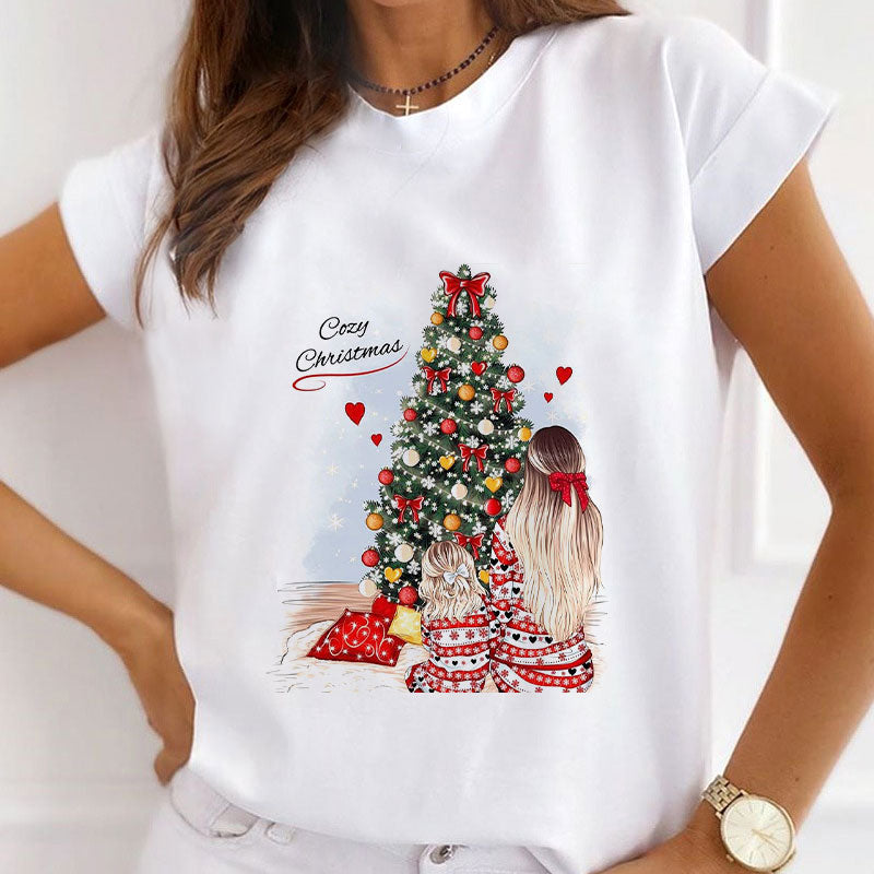 HELLO 2021 Christmas Women White T-Shirt K