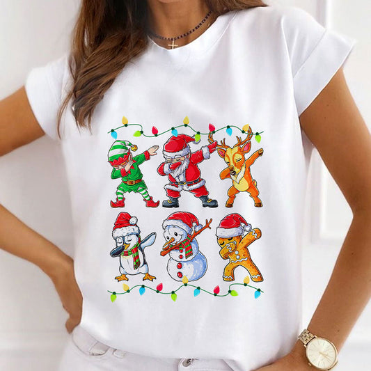 2021 Fashion Christmas White Shirt For Ladies J