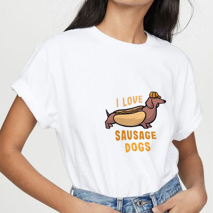 I Love Sausage Dogs Cotton Tee