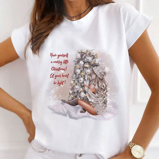 Merry Christmas Women White T-Shirt I