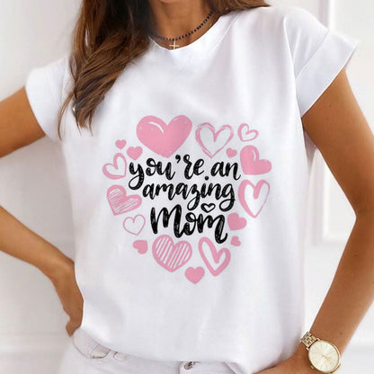 Style C£º Happy Mother's Day Women White T-Shirt