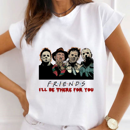 Happy Halloween Women White T-Shirt S