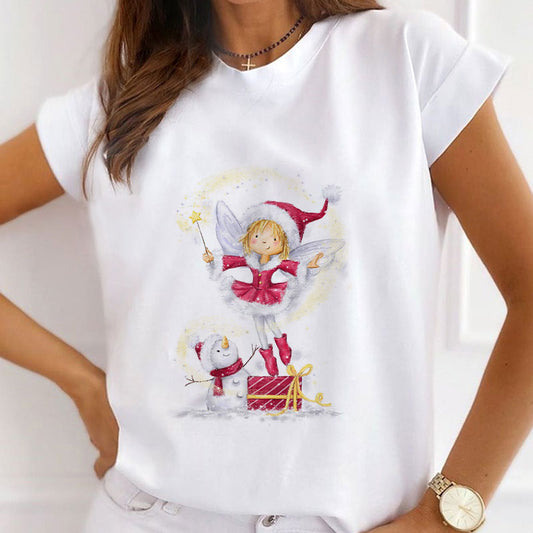 HAPPY 2021 Christmas Ladies White T-Shirt P