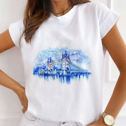 Style K : Love The City Women White T-Shirt