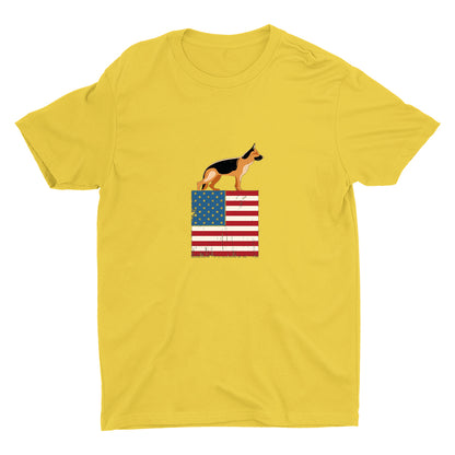 Patriotic German Shepherd Cotton Tee