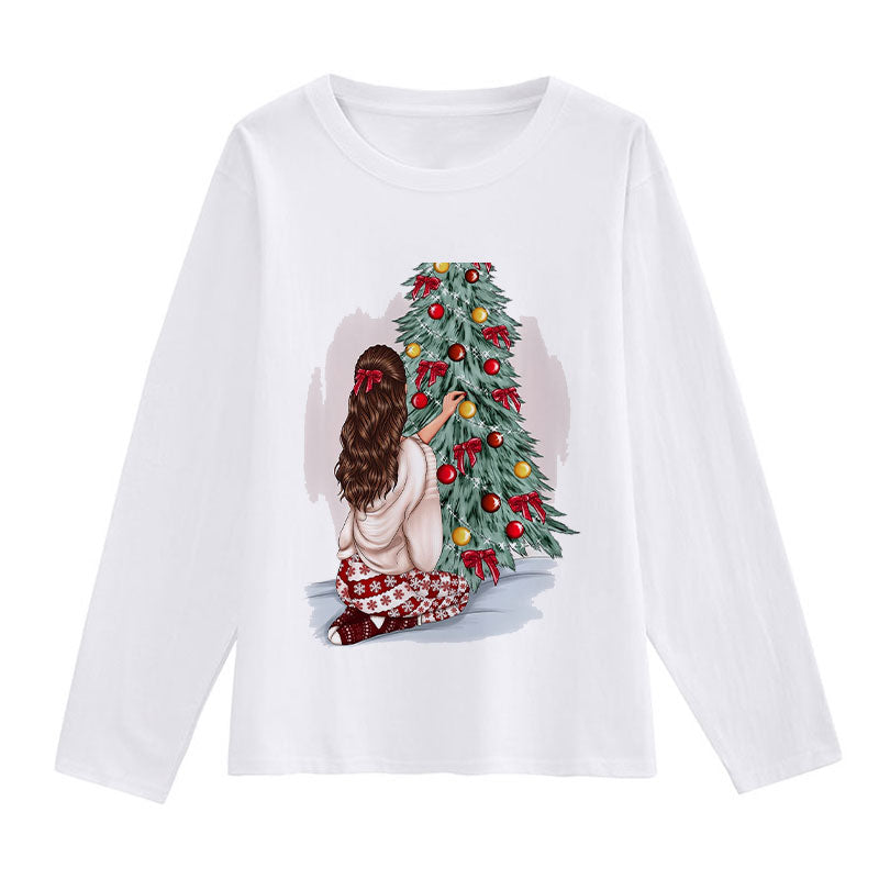 Hello Christmas Women White T-Shirt R