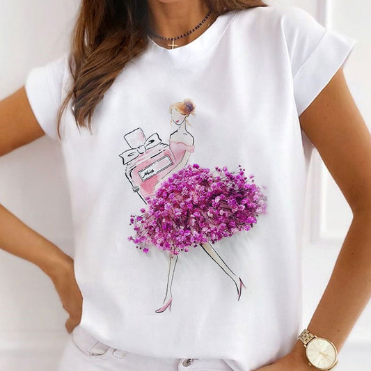 Style M£ºBloom Like A Flower Women White T-Shirt