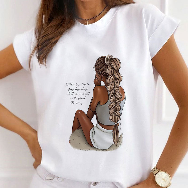Style W :  Fashion Industry Leader Female White  T-Shirt