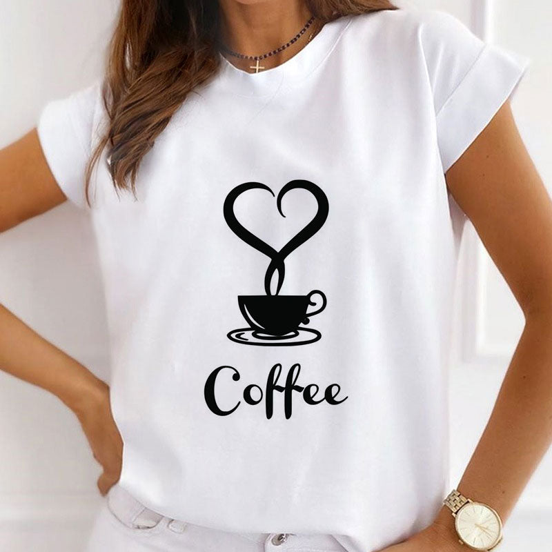 Style M :  I Love Coffee Women White T-Shirt
