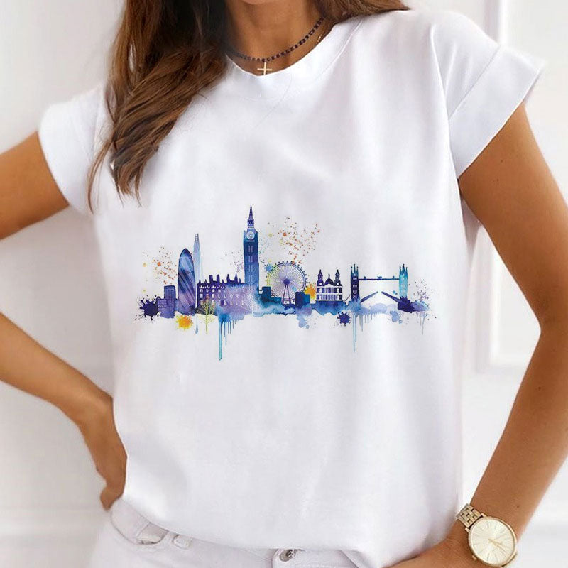 Style L : Love The City Women White T-Shirt
