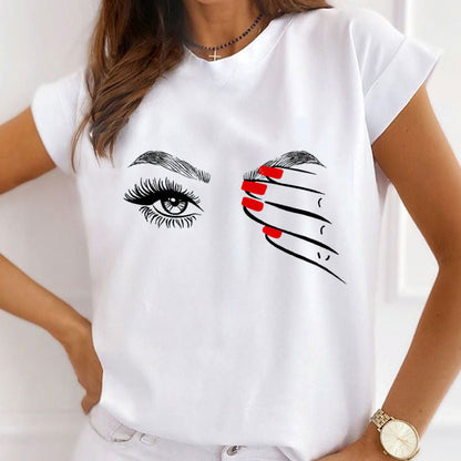 I Love Makeup Female White T-shirt B