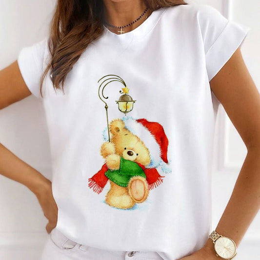 2021 Christmas Fashion Women White T-Shirt Z