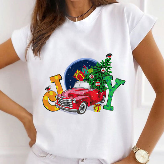 2021 Fashion Christmas White Shirt For Ladies R