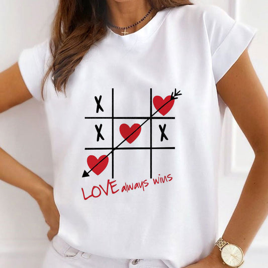 Style K : Accept My Love Female White T-Shirt