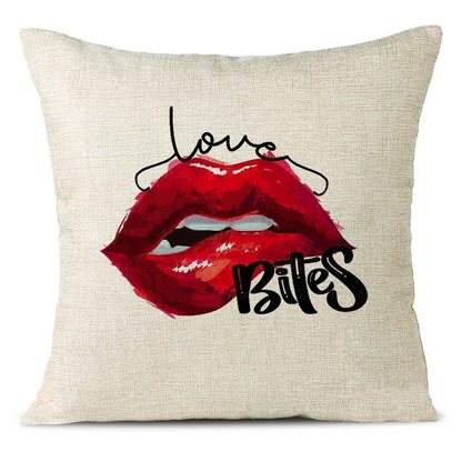 Sexy Lips Linen Pillowcase
