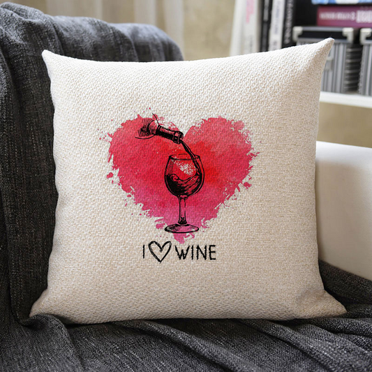 Love Heart Linen Pillowcase