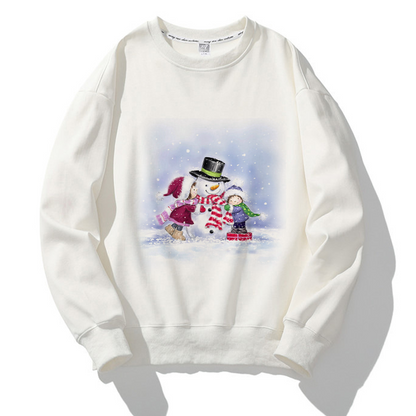 Lovely Christmas O-Neck White Sweater Y
