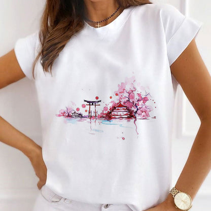 Style V :  Fashion Paradise Paris Female White  T-Shirt